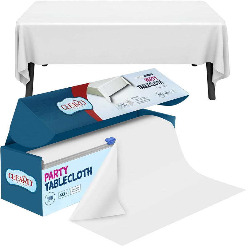 China made table cloth roll with self cutting box bulk supplier